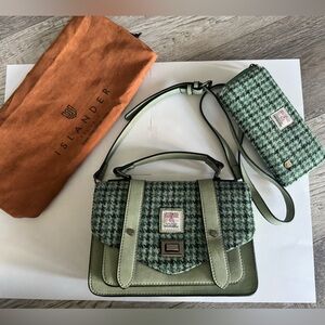Islander Green Houndstooth Crossbody Bag